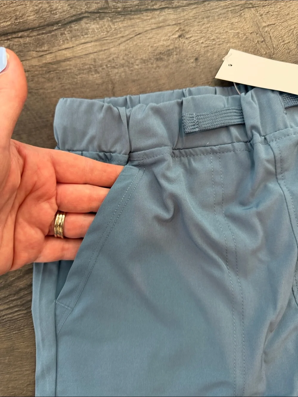 New Balance Medium 10/12 Shoreline Blue Woven Cargo Wide Leg Performance Pant